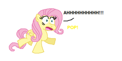 Size: 453x227 | Tagged: safe, artist:theinflater19, character:fluttershy, pop, screaming