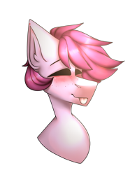 Size: 2011x2569 | Tagged: safe, artist:umiimou, oc, species:pony, bust, eyes closed, male, portrait, simple background, solo, stallion, tongue out, transparent background