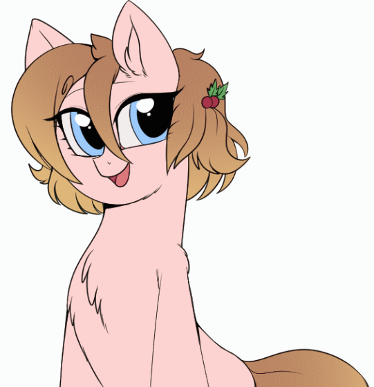 Size: 541x560 | Tagged: safe, artist:kei kun, oc, oc only, oc:sweetiemilk, species:earth pony, species:pony, animated, chest fluff, smiling, solo