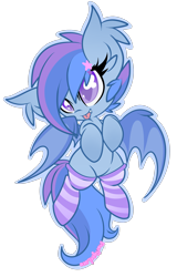 Size: 1362x2125 | Tagged: safe, artist:starlightlore, oc, oc only, oc:astral flare, species:bat pony, species:pony, clothing, female, filly, simple background, socks, solo, striped socks, transparent background