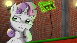Size: 1600x900 | Tagged: safe, artist:zsparkonequus, character:sweetie belle, species:pony, species:unicorn, female, filly