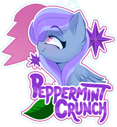 Size: 4170x4506 | Tagged: safe, artist:zombie, oc, oc only, oc:peppermint crunch, species:pegasus, species:pony, absurd resolution, badge, commission, female, mare, reference, simple background, smiling, solo, transparent background, ych result
