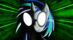 Size: 2048x1138 | Tagged: safe, artist:blackgryph0n, character:dj pon-3, character:vinyl scratch, species:pony, species:unicorn, abstract background, female, looking at you, mare, smiling, solo