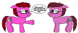 Size: 1165x501 | Tagged: safe, artist:logan jones, oc, oc:logan berry, episode:the mean 6, g4, my little pony: friendship is magic, angry, clone, glasses, implied pinkie pie, implied shipping, implied straight, mean clone oc, mean logan berry