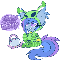 Size: 2590x2580 | Tagged: safe, artist:starlightlore, oc, oc only, oc:astral flare, species:bat pony, species:pony, alien, clothing, costume, simple background, solo, starry eyes, transparent background, wingding eyes