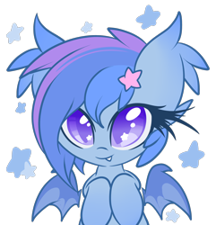 Size: 2000x2073 | Tagged: safe, artist:starlightlore, oc, oc only, oc:astral flare, species:bat pony, species:pony, female, filly, mare, simple background, solo, starry eyes, transparent background, wingding eyes