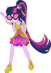 Size: 5675x8210 | Tagged: safe, artist:digimonlover101, character:twilight sparkle, character:twilight sparkle (scitwi), species:eqg human, equestria girls:dance magic, g4, my little pony: equestria girls, my little pony:equestria girls, spoiler:eqg specials, absurd resolution, clothing, dancing, dress, eyes closed, female, platform shoes, ponied up, scitwilicorn, simple background, solo, transparent background, vector, wings