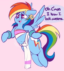 Size: 2460x2700 | Tagged: safe, artist:graphene, character:rainbow dash, species:pegasus, species:pony, adorasexy, belly button, chel, chubby, chubby dash, clothing, cute, dashabetes, ear piercing, earring, female, jewelry, mare, piercing, rainbow dash always dresses in style, sexy, simple background, solo, stupid sexy rainbow dash, the road to el dorado