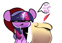 Size: 1067x736 | Tagged: safe, artist:sourspot, character:twilight sparkle, character:twilight sparkle (alicorn), species:alicorn, species:pony, christmas, clothing, dialogue, disgusted, female, frown, glare, glowing horn, hat, holiday, levitation, magic, mare, quill, santa hat, scroll, simple background, solo, speech bubble, telekinesis, vulgar, white background, writing