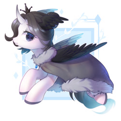 Size: 2000x2000 | Tagged: safe, artist:leafywind, oc, oc only, species:alicorn, species:pony, abstract background, alicorn oc, clothing, colored hooves, curvy, female, looking at you, mare, profile, robe, solo, starry eyes, wingding eyes