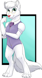 Size: 896x1660 | Tagged: safe, artist:mythpony, oc, oc:dr. wolf, species:anthro, bipedal, clothing, fandom, furry, male, solo, vest