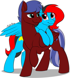 Size: 739x823 | Tagged: safe, artist:mythpony, oc, oc only, oc:luximus, oc:solar flare, species:pegasus, species:pony, female, male, mare, simple background, stallion, transparent background