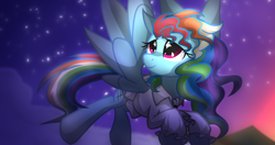 Size: 3800x2000 | Tagged: safe, artist:geraritydevillefort, character:rainbow dash, species:pegasus, species:pony, clothing, female, mare, musical, rainbow dantes, rainbow dash always dresses in style, smiling, solo, the count of monte cristo, the count of monte rainbow, the man i used to be