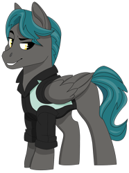 Size: 1000x1344 | Tagged: safe, artist:dbkit, oc, oc only, oc:drift, species:pegasus, species:pony, clothing, commission, jacket, male, solo, stallion
