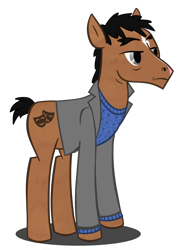 Size: 3477x4786 | Tagged: safe, artist:invisibleink, species:pony, bojack horseman, clothing, horsing around, jacket, male, netflix, ponified, simple background, solo, stallion, transparent background, vector
