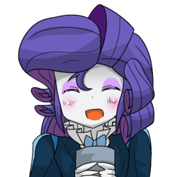 Size: 500x500 | Tagged: safe, artist:geraritydevillefort, character:rarity, my little pony:equestria girls, blushing, clothing, cute, eyes closed, female, open mouth, raribetes, simple background, solo, transparent background