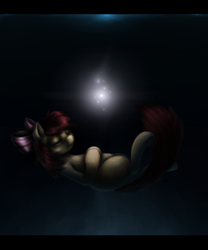 Size: 990x1190 | Tagged: safe, artist:ventious, character:apple bloom, species:earth pony, species:pony, eyes closed, female, filly, floating, light, night, solo, wish