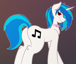 Size: 4122x3454 | Tagged: safe, artist:capseys, edit, character:dj pon-3, character:vinyl scratch, species:pony, species:unicorn, bow tie, dock, female, implied lesbian, implied octavia, implied scratchtavia, implied shipping, looking at you, mare, plot, solo, tongue out, wallpaper, wrong eye color