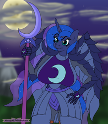 Size: 1880x2160 | Tagged: safe, artist:mostlymlpanthroporn, character:princess luna, species:anthro, fanfic:equestria's fall to lust, armor, big breasts, breasts, busty princess luna, disproportional anatomy, female, huge breasts, knight armor, large butt, sketch, solo