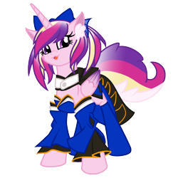 Size: 1000x1000 | Tagged: safe, artist:geraritydevillefort, character:princess cadance, species:alicorn, species:pony, alternate hairstyle, caster, clothing, colored wings, cosplay, costume, fantasy class, fate/extra, fate/grand order, female, horn, mare, multicolored hair, multicolored wings, purple eyes, simple background, solo, tamamo no mae, transparent background, wings