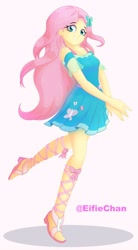 Size: 2200x4000 | Tagged: safe, artist:eifiechan, character:fluttershy, my little pony:equestria girls, clothing, cute, female, shyabetes, smiling, solo
