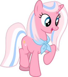 Size: 3785x4298 | Tagged: safe, artist:digimonlover101, character:clear sky, species:pony, species:unicorn, episode:common ground, g4, my little pony: friendship is magic, absurd resolution, female, mare, neckerchief, open mouth, raised hoof, simple background, solo, transparent background, vector
