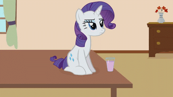Size: 600x338 | Tagged: safe, artist:forgalorga, edit, edited screencap, screencap, character:rarity, species:pony, fallout equestria, episode:lesson zero, g4, my little pony: friendship is magic, animated, atomic bomb, atomic rainboom, bad pony, behaving like a cat, cute, dawwww, everything is ruined, exploitable meme, explosion, fallout, female, gif, imminent death, implied death, meme, nuclear explosion, nuclear weapon, pure unfiltered evil, rainbow nuke, raribetes, raricat, solo, spilled milk, strawberry milk, table, this will end in death, weapon, your little pets