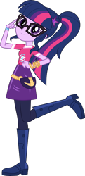 Size: 4345x9008 | Tagged: safe, artist:digimonlover101, artist:sugar-loop, character:twilight sparkle, character:twilight sparkle (scitwi), species:eqg human, episode:festival filters, g4, my little pony: equestria girls, my little pony:equestria girls, spoiler:eqg series (season 2), absurd resolution, female, geode of telekinesis, glasses, magical geodes, music festival outfit, raised leg, simple background, smiling, solo, transparent background, vector