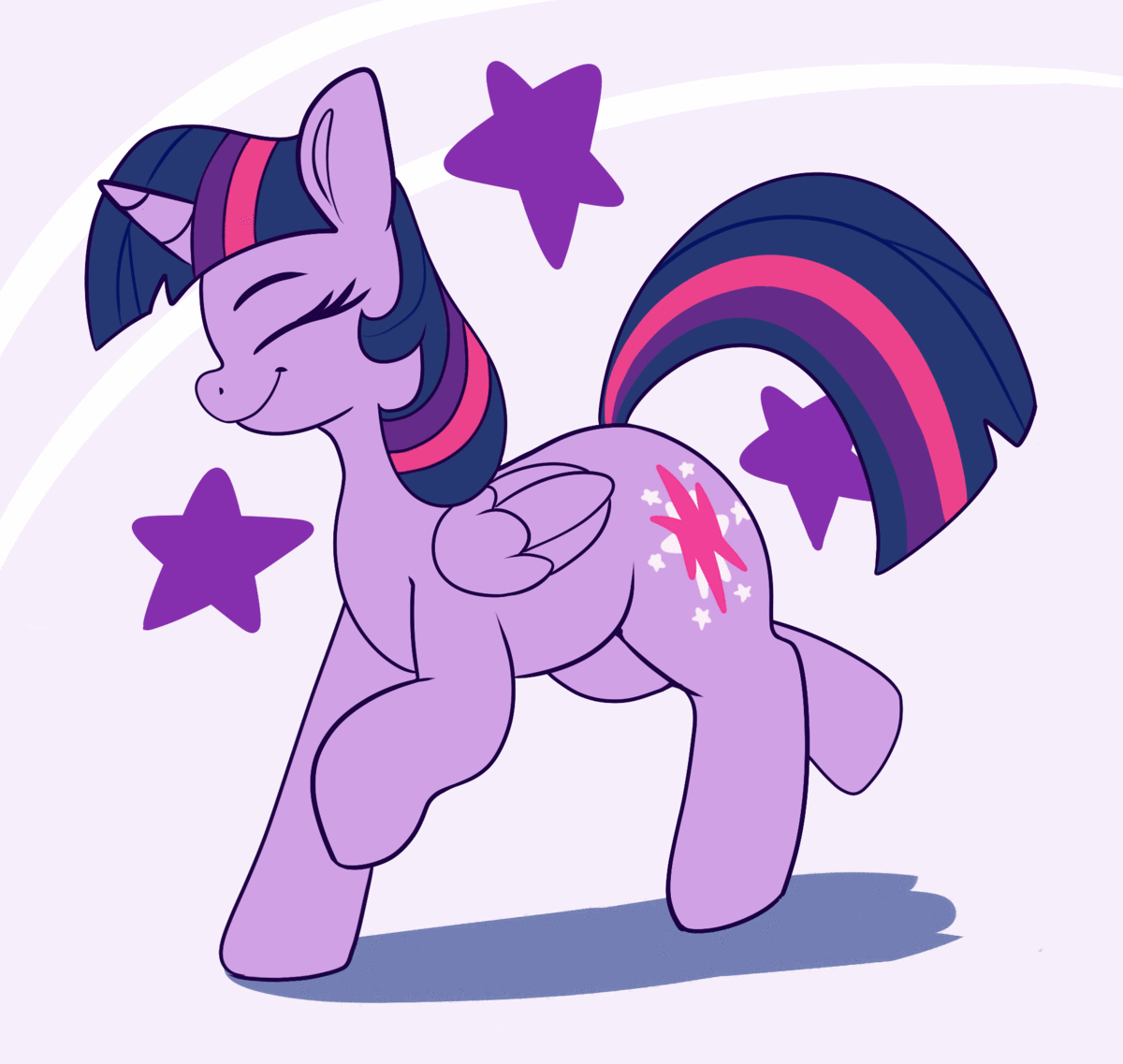Size: 1200x1137 | Tagged: safe, artist:graphene, character:twilight sparkle, character:twilight sparkle (alicorn), species:alicorn, species:pony, newbie artist training grounds, animated, atg 2019, blep, cute, dancing, do the sparkle, female, mare, mlem, silly, solo, stars, tongue out, twiabetes, weapons-grade cute