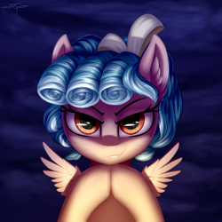 Size: 3000x3000 | Tagged: safe, artist:setharu, character:cozy glow, species:pegasus, species:pony, bust, female, looking at you, portrait, solo