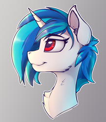 Size: 1750x2014 | Tagged: safe, artist:capseys, character:dj pon-3, character:vinyl scratch, species:pony, bust, female, sketch, solo