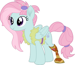 Size: 5724x4953 | Tagged: safe, artist:digimonlover101, character:kerfuffle, species:pegasus, species:pony, friendship is magic: rainbow roadtrip, g4, my little pony: friendship is magic, absurd resolution, amputee, female, mare, prosthetic leg, prosthetic limb, prosthetics, simple background, smiling, solo, transparent background, vector