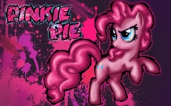 Size: 1920x1200 | Tagged: safe, artist:blackgryph0n, artist:patec, artist:slinkycraft, edit, character:pinkie pie, species:earth pony, species:pony, abstract background, female, looking back, mare, rearing, solo, wallpaper, wallpaper edit