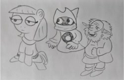 Size: 1280x828 | Tagged: safe, artist:dex stewart, character:maud pie, species:earth pony, species:pony, gwildor, he-man, he-man and the masters of the universe, masters of the universe, mattel, monochrome, orko, traditional art