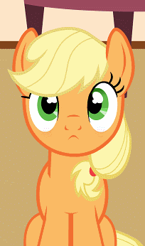 Size: 204x346 | Tagged: safe, artist:forgalorga, character:applejack, species:earth pony, species:pony, animated, behaving like a cat, cropped, cute, dawwww, female, forgalorga is trying to kill us, gif, jackabetes, looking back and forth, loop, mare, missing accessory, perfect loop, sitting, your little pets