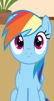 Size: 184x346 | Tagged: safe, artist:forgalorga, character:rainbow dash, species:pegasus, species:pony, animated, behaving like a cat, cropped, cute, dashabetes, dawwww, female, forgalorga is trying to kill us, gif, looking back and forth, loop, mare, perfect loop, sitting, solo focus, your little pets