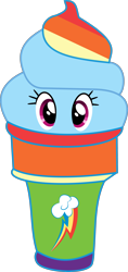 Size: 1692x3578 | Tagged: safe, artist:mega-poneo, character:rainbow dash, female, food, food transformation, ice cream, inanimate tf, simple background, solo, transformation, transparent background