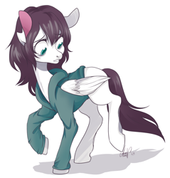 Size: 900x943 | Tagged: safe, artist:laceymod, oc, species:pegasus, species:pony, clothing, hoodie, male, simple background, solo, stallion, white background