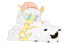 Size: 800x562 | Tagged: safe, artist:laceymod, oc, oc:cotton curl, species:earth pony, species:pony, species:sheep, female, mare, simple background, solo, transparent background