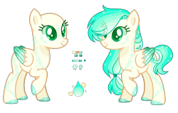 Size: 1407x897 | Tagged: safe, artist:manella-art, oc, oc:green drop, parent:fluttershy, parent:rainbow dash, parents:flutterdash, species:pegasus, species:pony, bald, colored pupils, female, magical lesbian spawn, mare, offspring, simple background, solo, transparent background, two toned wings, wings
