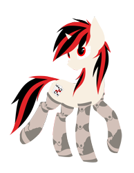 Size: 2150x2776 | Tagged: safe, artist:retro melon, artist:setharu, oc, oc only, oc:blackjack, species:pony, species:unicorn, fallout equestria, fallout equestria: project horizons, augmented, biohacking, clothing, cyber legs, cyborg, fanfic, fanfic art, female, hooves, horn, level 1 (project horizons), lineless, mare, prosthetics, simple background, socks, solo, stockings, thigh highs, trace, transparent background