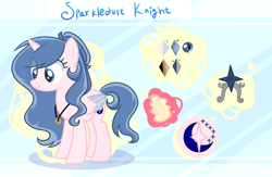 Size: 2492x1628 | Tagged: safe, artist:manella-art, oc, oc only, oc:sparkdust knight, species:alicorn, species:pony, commission, female, mare, reference sheet, solo