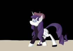 Size: 1460x1016 | Tagged: safe, artist:enma-darei, character:rarity, species:pony, species:unicorn, beatnik rarity, beret, clothing, colored, eyes closed, female, hat, mare, smiling, solo, sweater