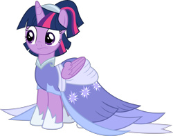 Size: 7585x5967 | Tagged: safe, artist:digimonlover101, character:twilight sparkle, character:twilight sparkle (alicorn), species:alicorn, species:pony, episode:the last problem, g4, my little pony: friendship is magic, absurd resolution, alternate hairstyle, clothing, coronation dress, dress, female, gown, mare, second coronation dress, simple background, solo, transparent background, vector