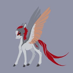 Size: 800x800 | Tagged: safe, artist:weird--fish, oc, oc only, oc:lastochka, species:pegasus, species:pony, colored hooves, female, mare, ponified, simple background, solo