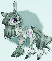 Size: 999x1173 | Tagged: safe, artist:manella-art, character:marble pie, species:earth pony, species:pony, alternate design, colored hooves, female, long ears, looking at you, mare, solo, unshorn fetlocks
