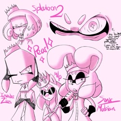 Size: 894x894 | Tagged: safe, artist:reneesdetermination, species:anthro, species:pony, crossover, invader zim, nintendo, pearl (splatoon 2), ponified, sonic the hedgehog (series), sonicified, splatoon, splatoon 2, style emulation