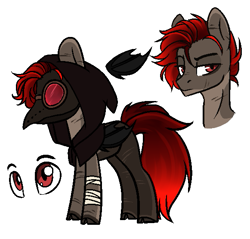 Size: 581x556 | Tagged: safe, artist:cloud-fly, oc, species:bat pony, species:pony, male, plague doctor, plague doctor mask, simple background, solo, stallion, white background
