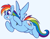 Size: 2197x1713 | Tagged: safe, artist:graphene, character:rainbow dash, species:pegasus, species:pony, g4, cute, dashabetes, eyebrows, eyebrows visible through hair, female, flying, happy, mare, simple background, smiling, solo, spread wings, three quarter view, white background, wings