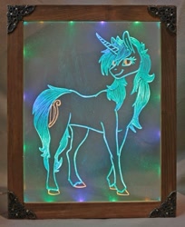 Size: 1825x2235 | Tagged: safe, artist:ashenonedreamer, artist:dementra369, character:lyra heartstrings, species:pony, species:unicorn, craft, crossed hooves, female, for sale, looking at you, mare, nightlight, solo, story included